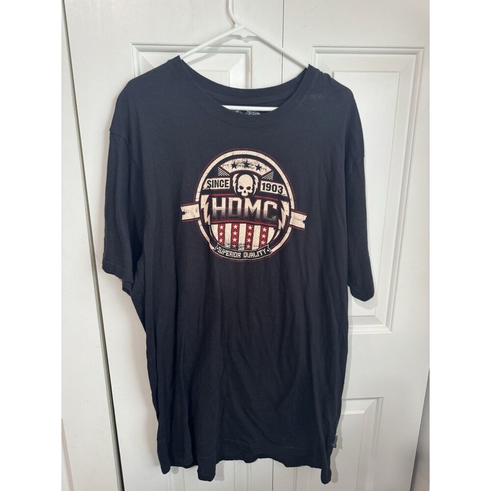 Black Vintage Harley Davidson Graphic Tee T-Shirt 2XL